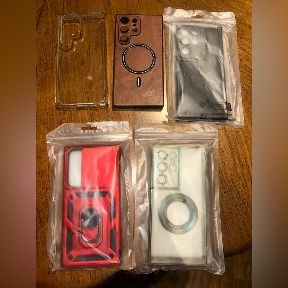 Premium Cell Phone Case Set - Black, Red, Brown